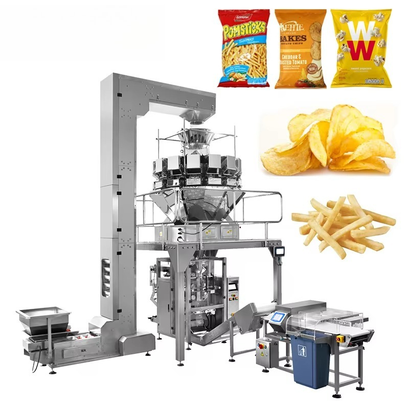 Dry Food Snacks - เครื่องบรรจุภัณฑ์แนวตั้งพร้อมเครื่องชั่ง 14 หัว สำหรับบรรจุและปิดผนึกผลไม้อบแห้ง ถั่ว ขนมขบเคี้ยว