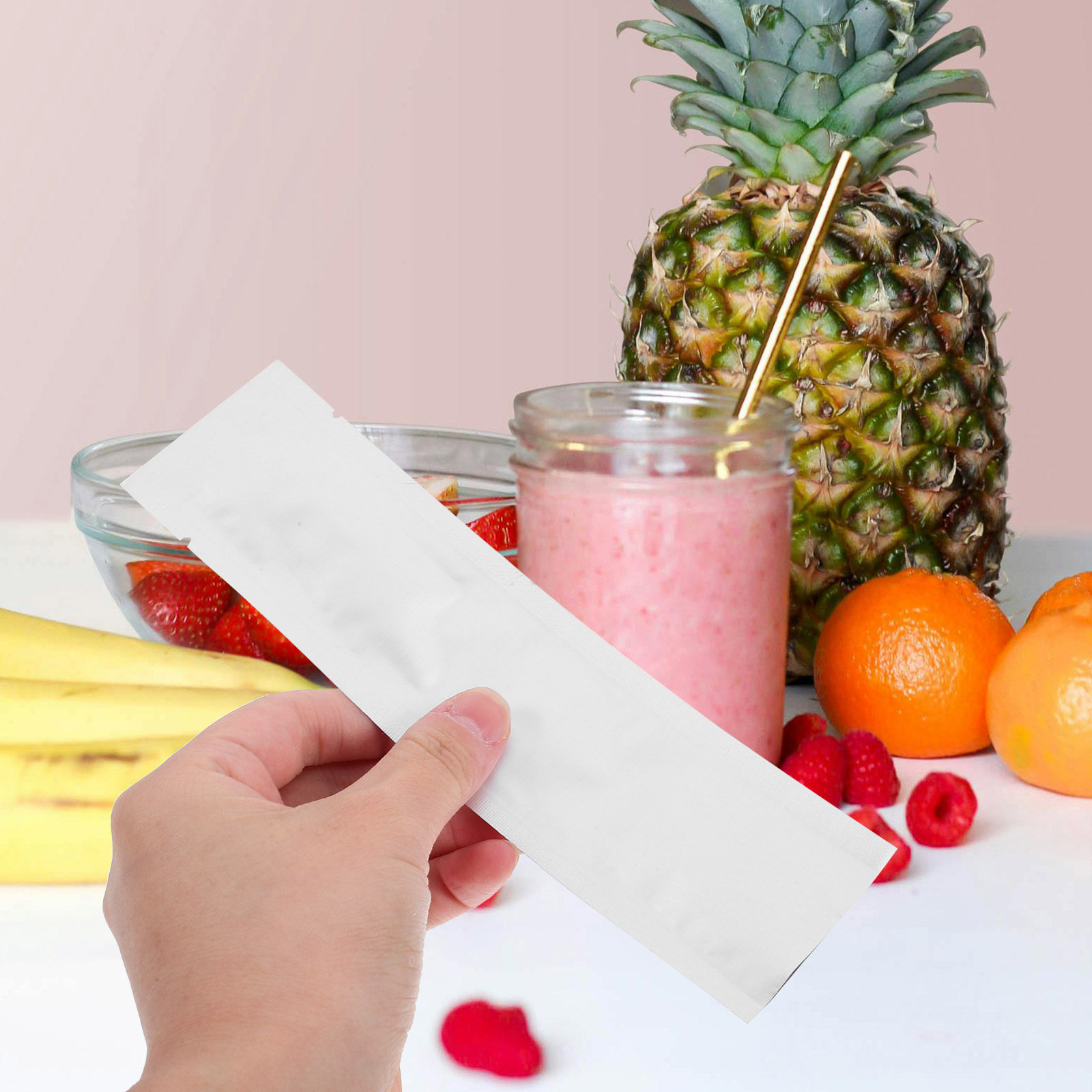 Food Snacks With Protein - ถุงซีลสูญญากาศ 100 ชิ้น สำหรับเก็บโปรตีนพาวเดอร์อเนกประสงค์ ขนาดเล็ก พกพาสะดวก