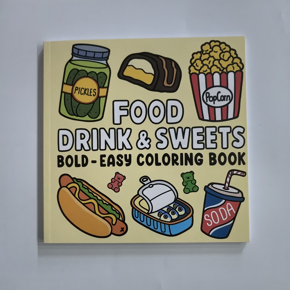 สมุดระบายสีอาหาร เครื่องดื่ม แ - Food And Snacks Coloring Book Bold And Easy บทวิจารณ์และราคา