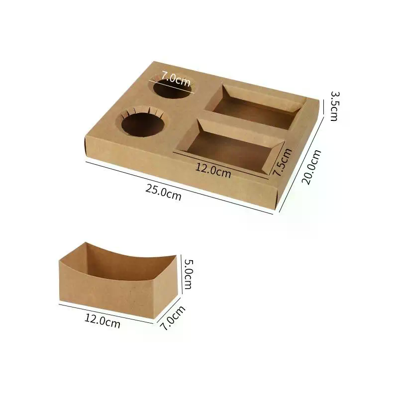 10 ชิ้นกระดาษคราฟท์กล่องอาหารป - Food And Snacks For Picnic บทวิจารณ์และราคา