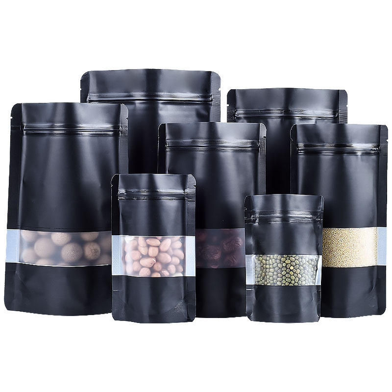 100PCS Stand-up Matte สีดําอลู - Food Day Snacks บทวิจารณ์และราคา