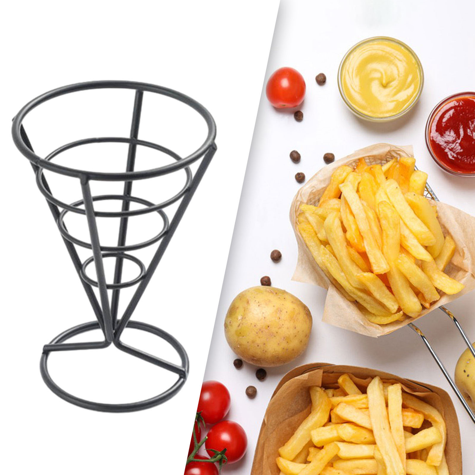 แท่นวางทรงกรวยสำหรับเฟรนช์ฟราย - Food And Snacks For Picnic บทวิจารณ์และราคา