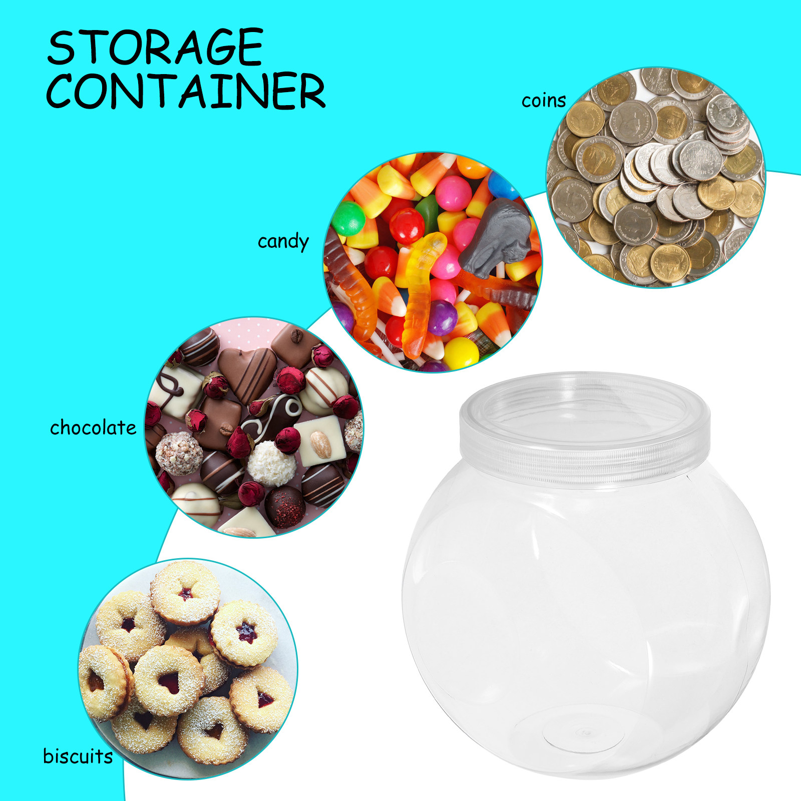โหลแก้วใส 3 ชิ้น ขนาด 1500 มล. - Dry Food Snacks บทวิจารณ์และราคา
