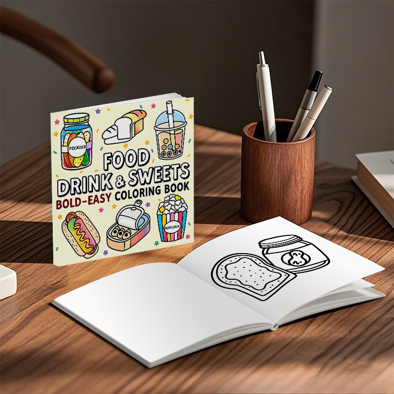 อาหาร เครื่องดื่ม และขนมหวาน ส - Food And Snacks Coloring Book Bold And Easy บทวิจารณ์และราคา