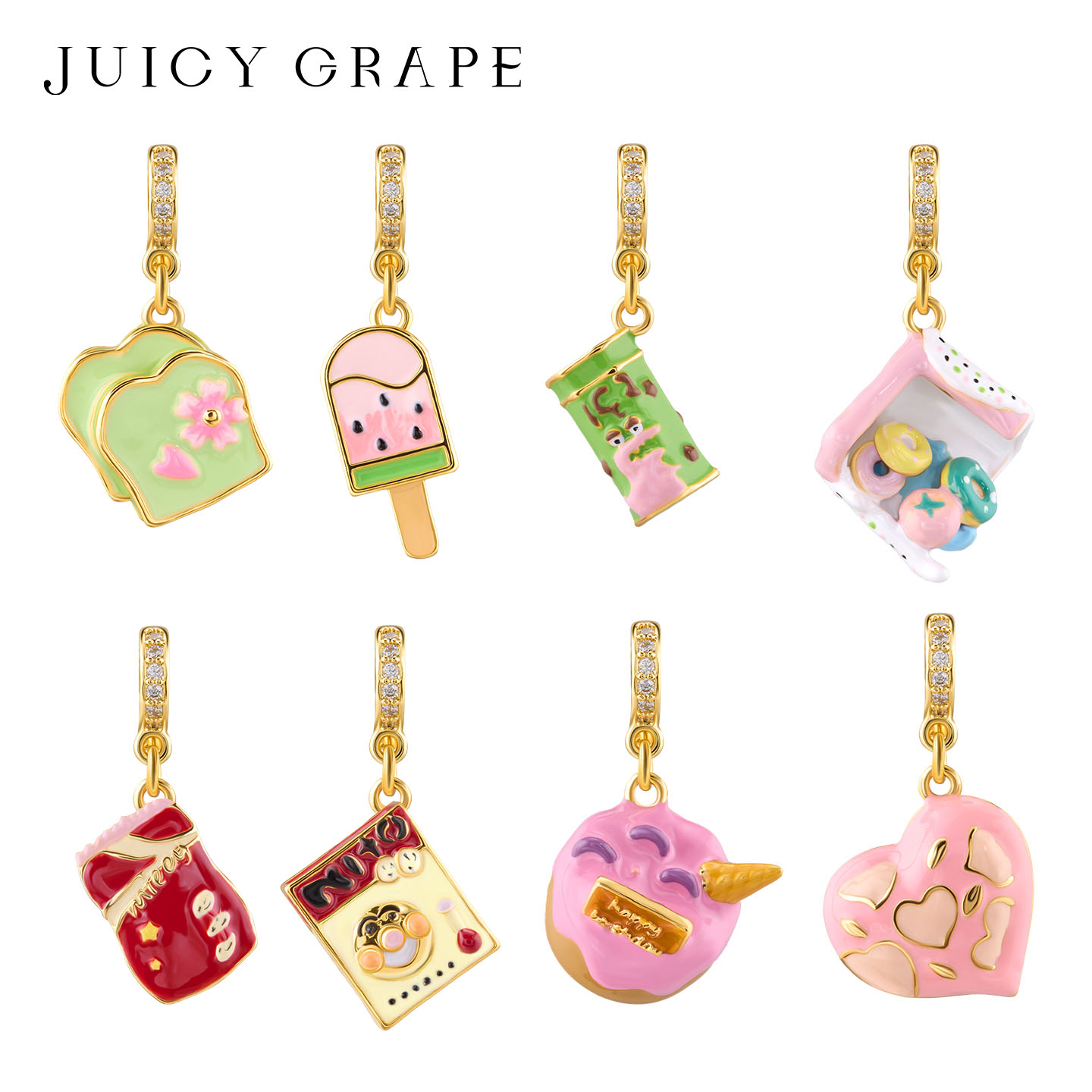 จี้เคลือบเงา 3 มิติ รูปขนมหวาน - Food Sweet Snacks บทวิจารณ์และราคา