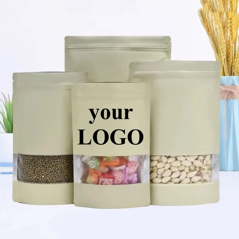 ถุงอลูมิเนียมสีเบจแบบตั้งได้ 1 - Food Snacks That Are Green บทวิจารณ์และราคา