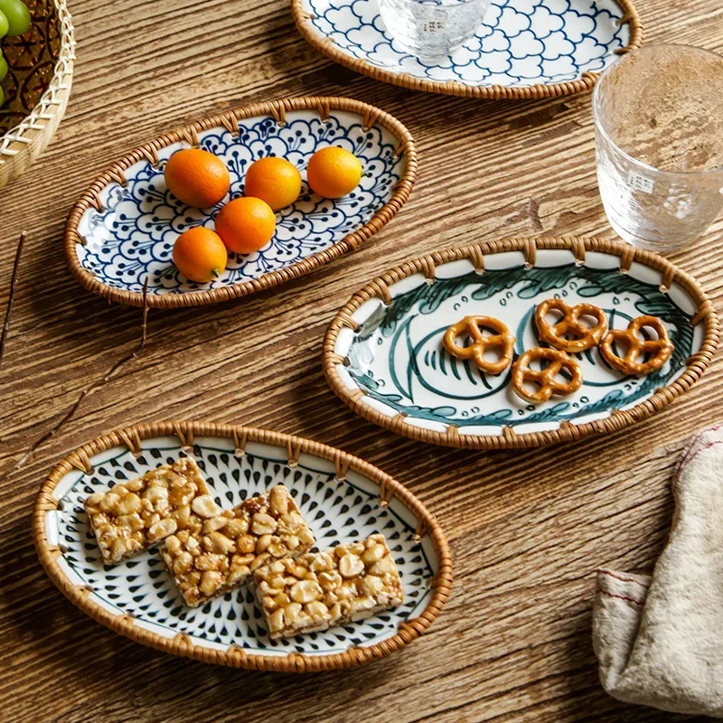 ถาดผลไม้เซรามิกทอจากหวายญี่ปุ่ - Dry Food Snacks บทวิจารณ์และราคา